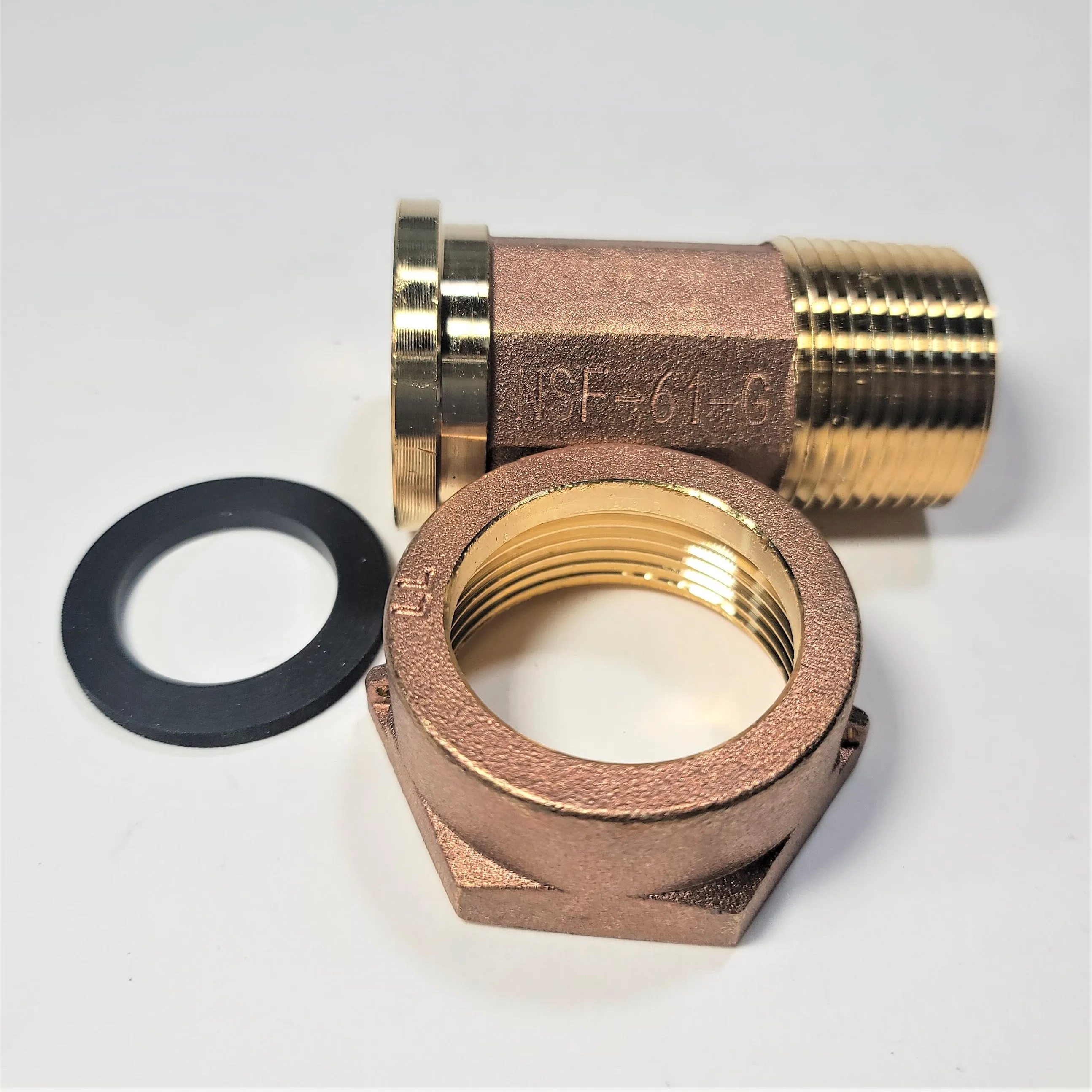 1" Water Meter Coupling, LEAD-FREE brass, 1" Fem Swivel Meter x 1" male NPT