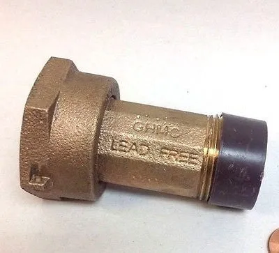 1" Water Meter Coupling, LEAD-FREE brass, 1" Fem Swivel Meter x 1" male NPT