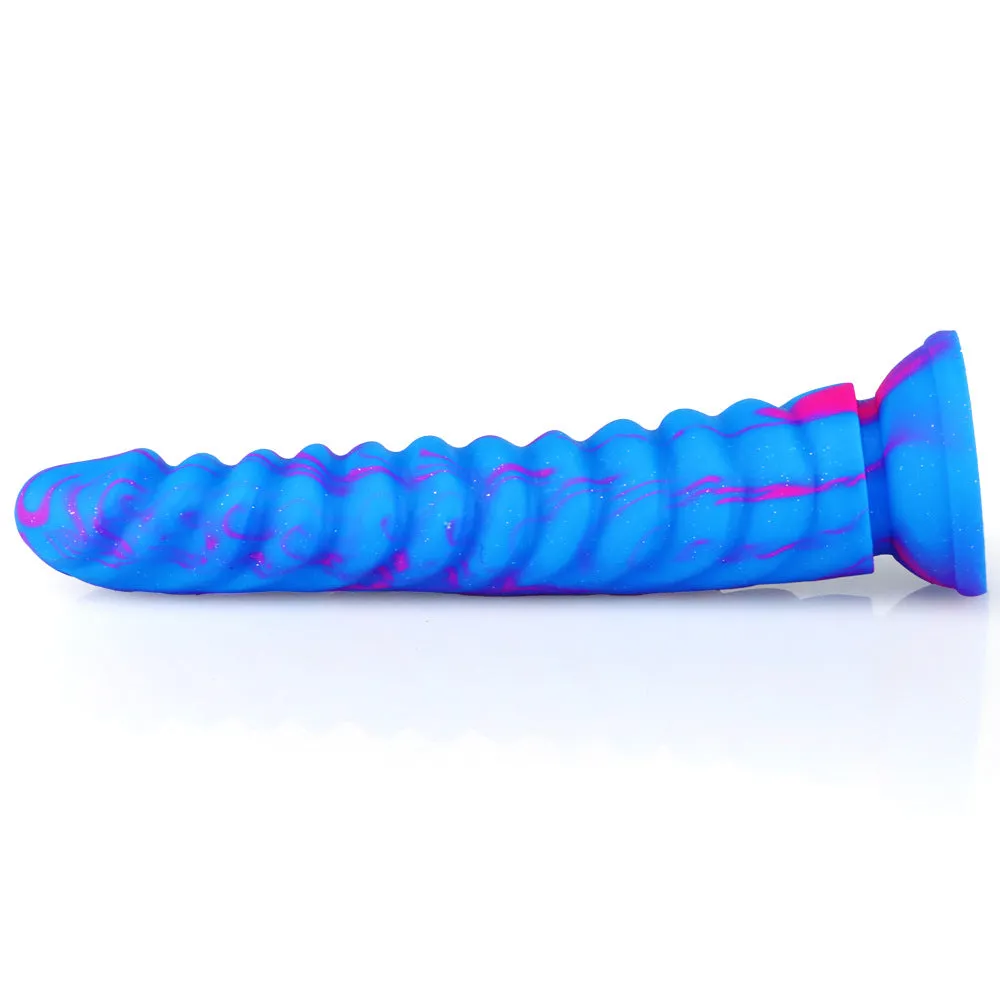 Premium 8.5-Inch Silicone Dildo with Detailed Dragon Scale Design