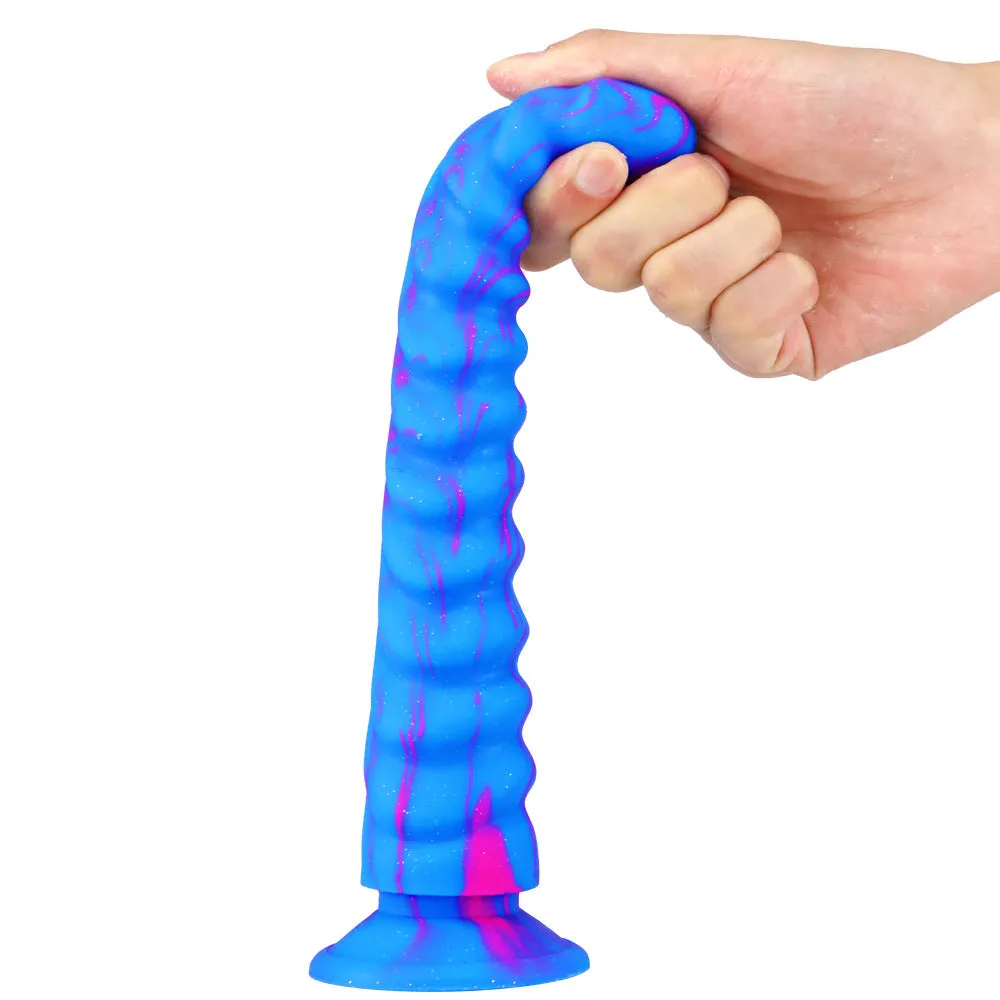 Premium 8.5-Inch Silicone Dildo with Detailed Dragon Scale Design