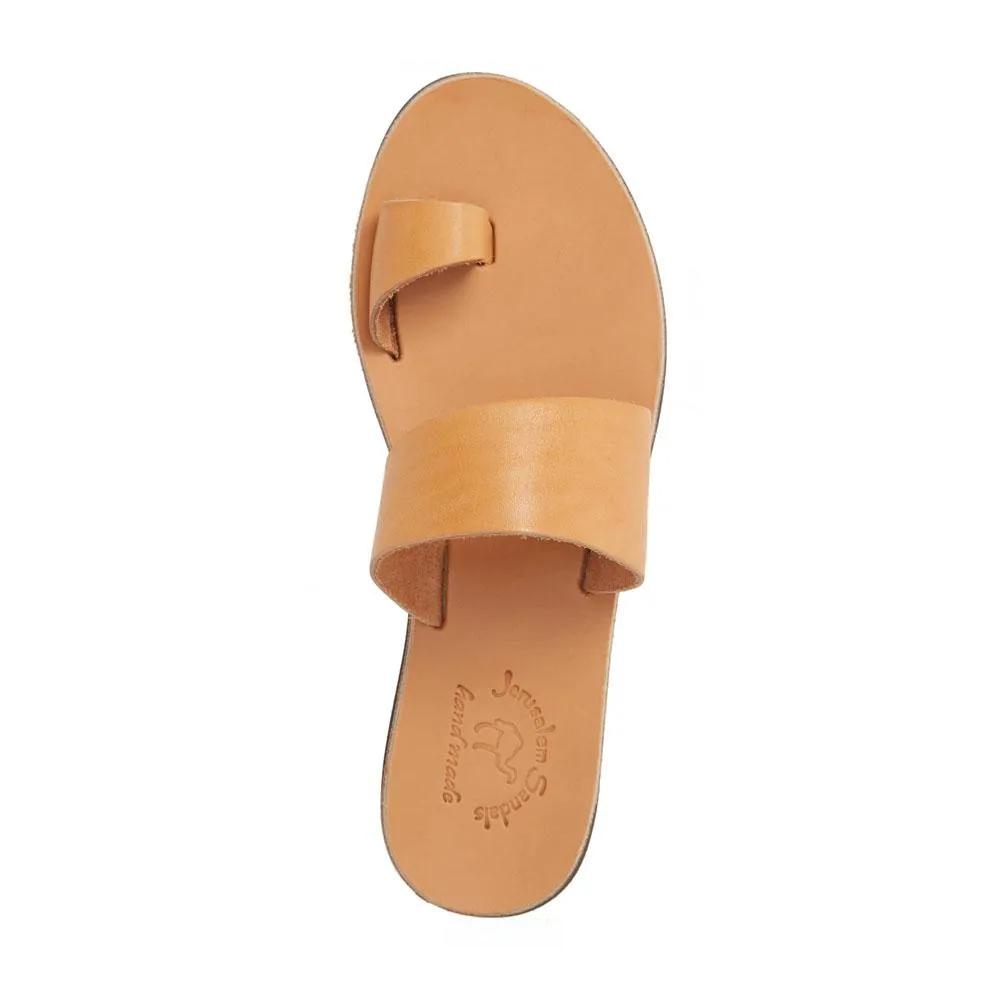 Abra - Leather Toe Loop Sandal | Tan