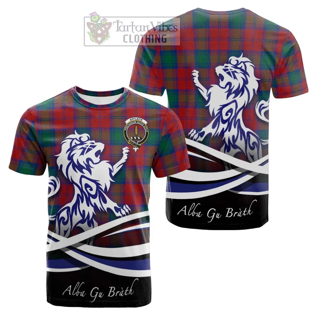 Affleck Tartan Cotton T-shirt with Alba Gu Brath Regal Lion Emblem