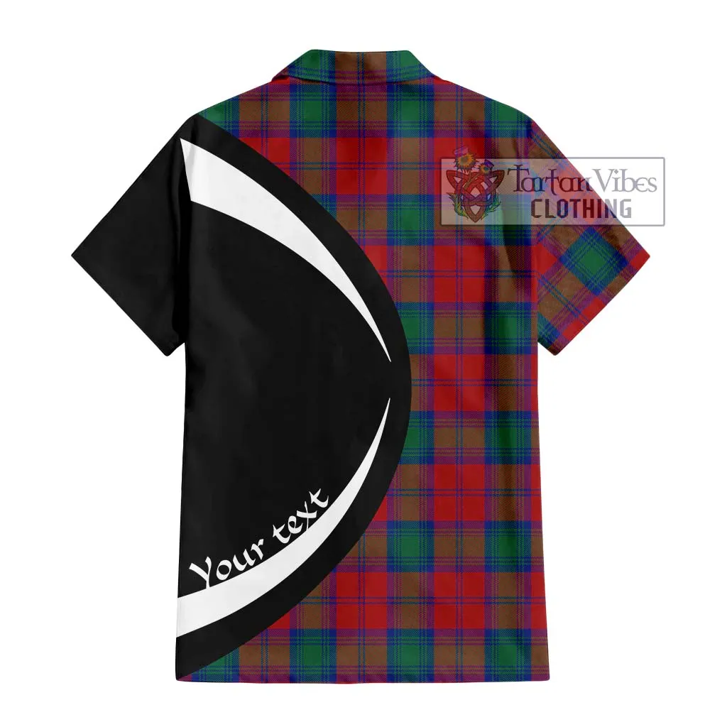 Affleck Tartan Short Sleeve Button Up with Family Crest Circle Style