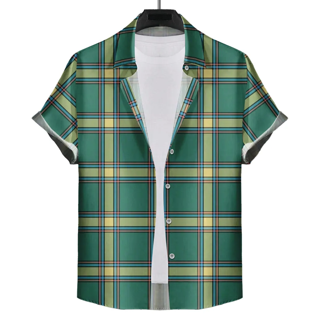 Alberta Province Canada Tartan Short Sleeve Button Down Shirt