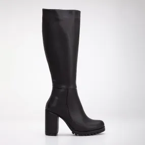 Alize - Black Wide Calf Platform Boots