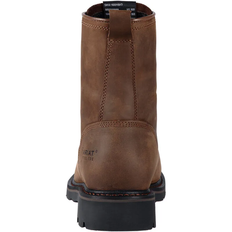 Ariat Men's Boot Cascade 8" Wide Square Toe Work in Alamo Brown