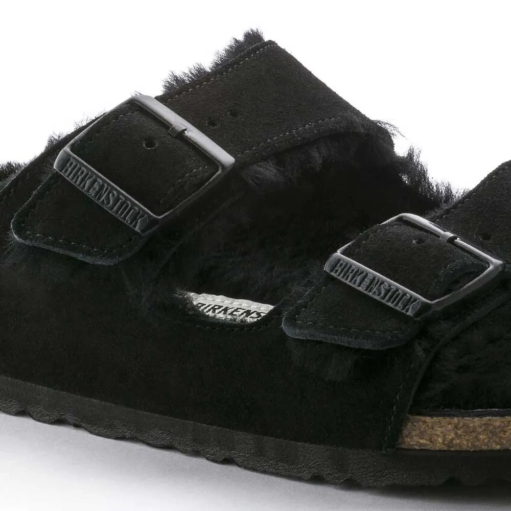 Arizona Shearling Sandal - Black - Regular/Wide