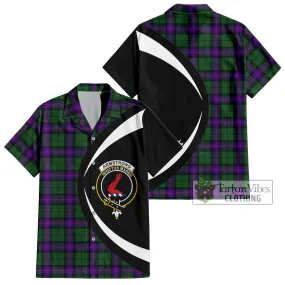 Armstrong Modern Tartan Short Sleeve Button Up with Family Crest Circle Style