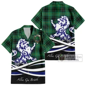 Arthur Ancient Tartan Short Sleeve Button Shirt with Alba Gu Brath Regal Lion Emblem