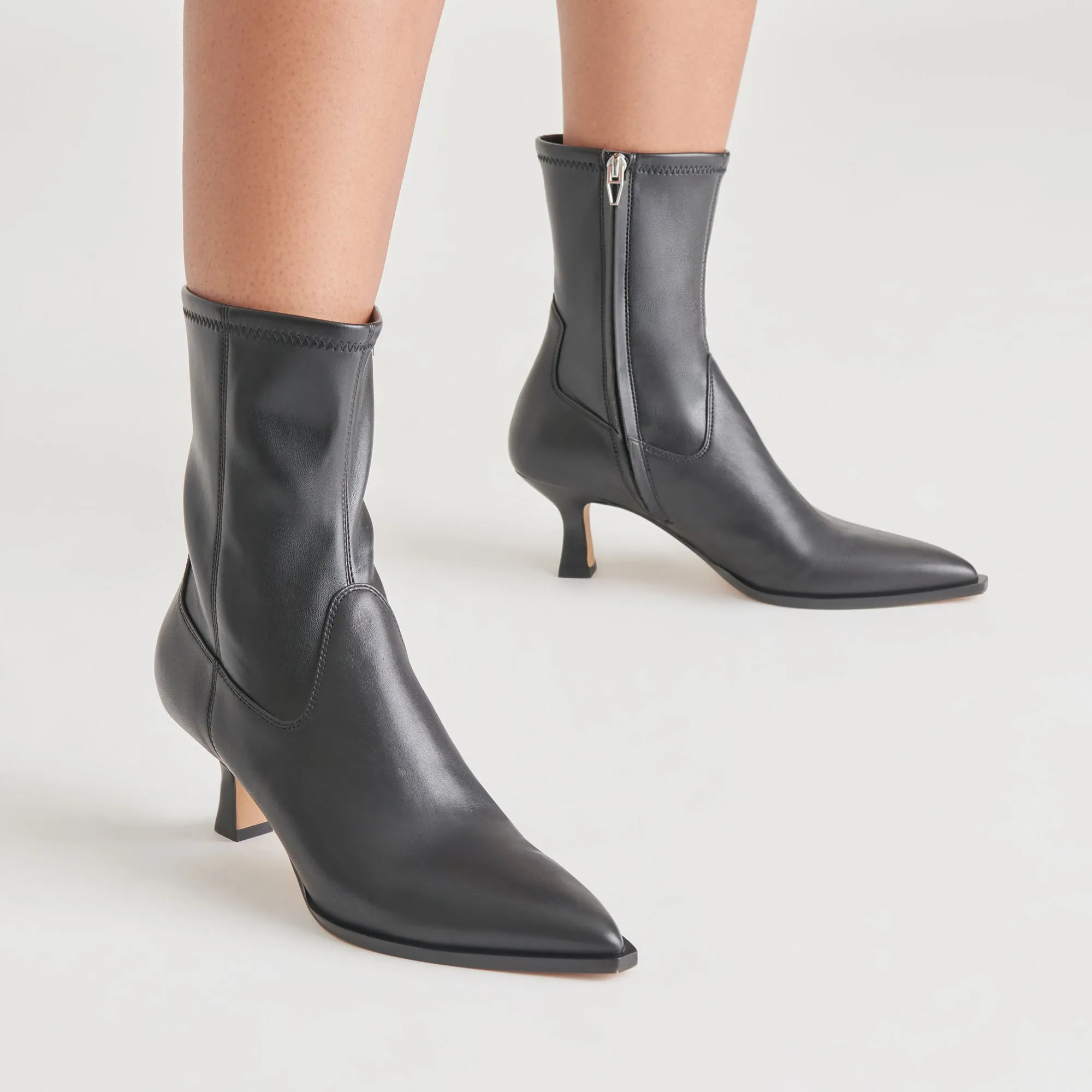 ARYA WIDE CALF BOOTS BLACK LEATHER