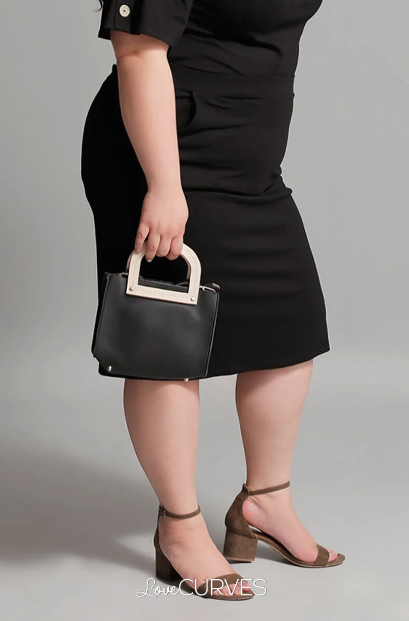 Basic Pencil Skirt with Pockets - Black