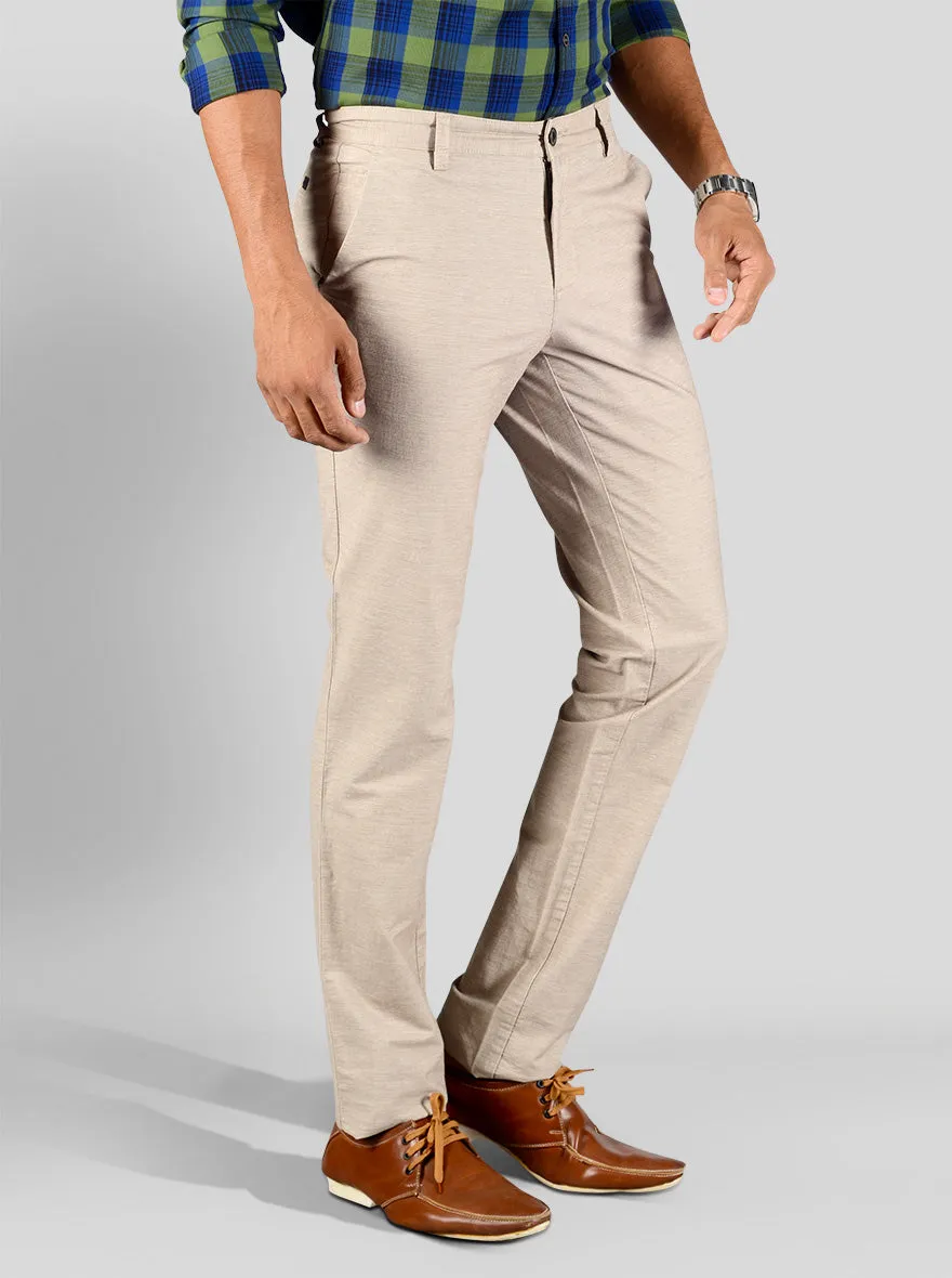 Beige Slim Fit Chinos | JadeBlue