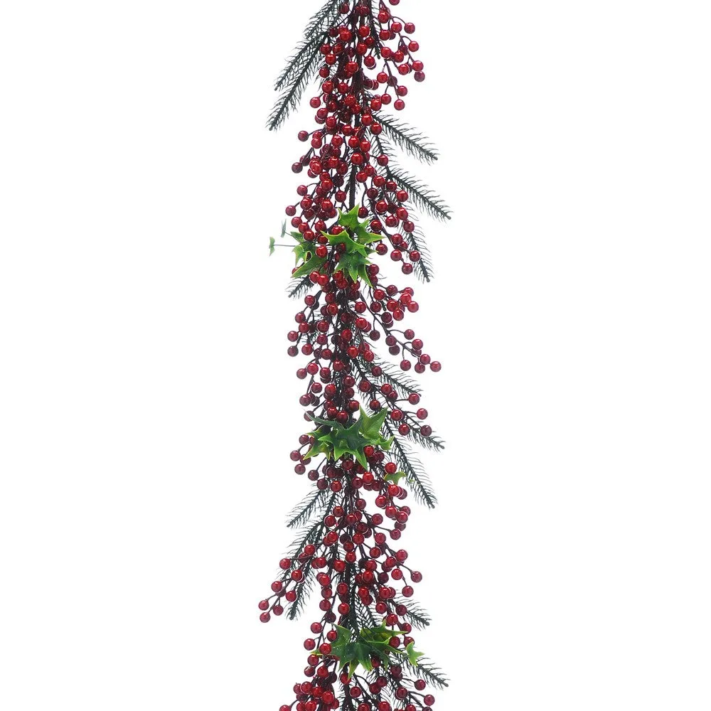 Berries & Leaves Wreath Christmas Decoration - 105cm