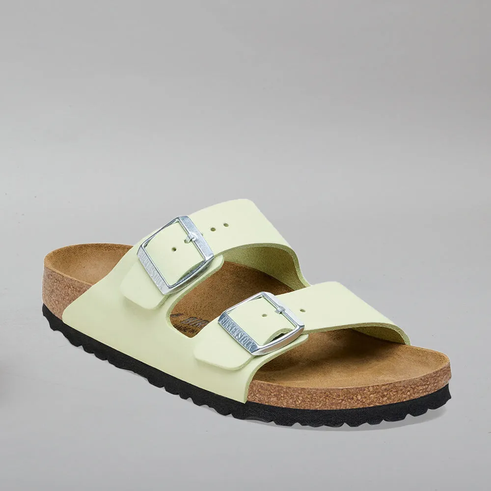 BIRKENSTOCK ARIZONA FADED LIME SANDALS