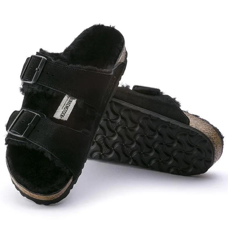 Birkenstock Arizona Shearling - Black Suede