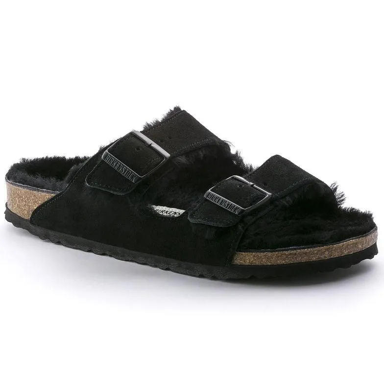 Birkenstock Arizona Shearling - Black Suede