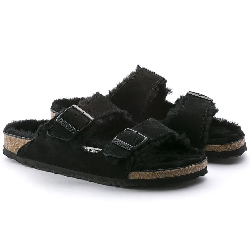 Birkenstock Arizona Shearling - Black Suede