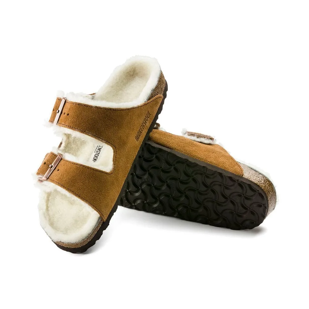 Birkenstock Arizona Shearling Suede Leather Sandals