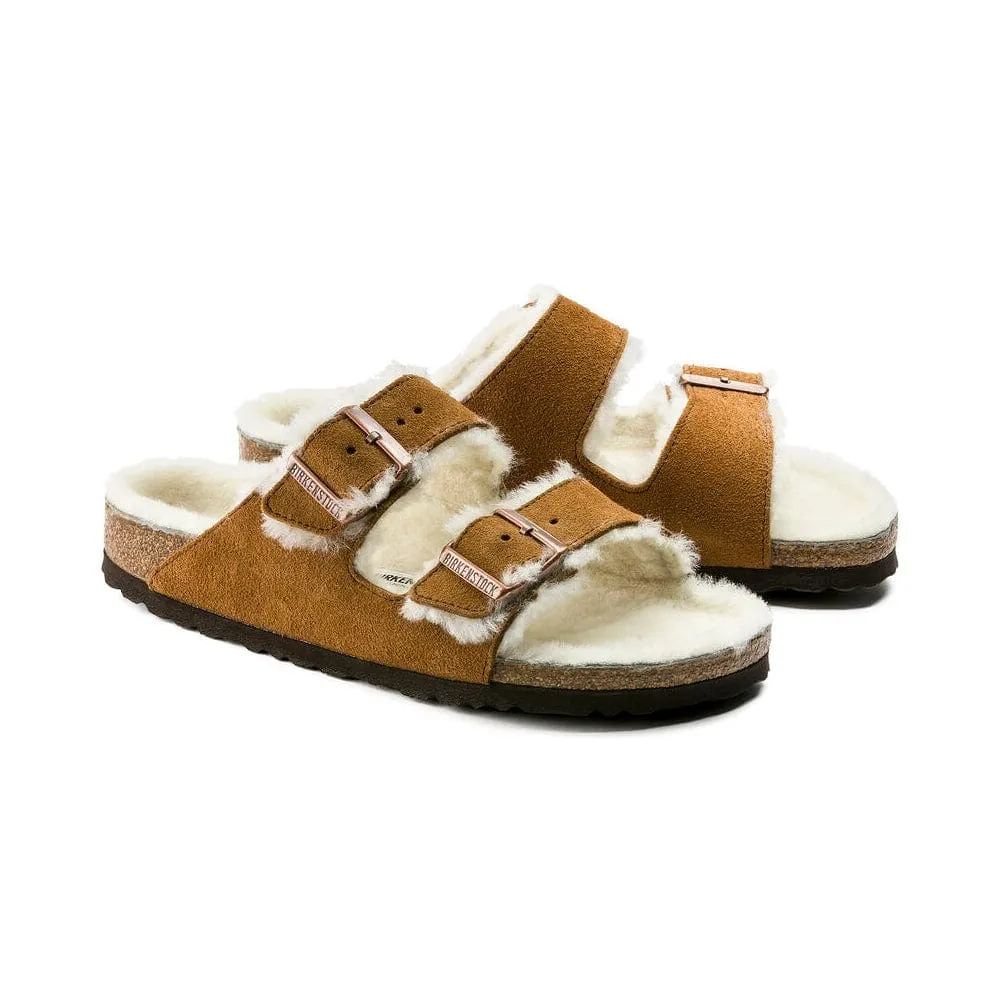 Birkenstock Arizona Shearling Suede Leather Sandals