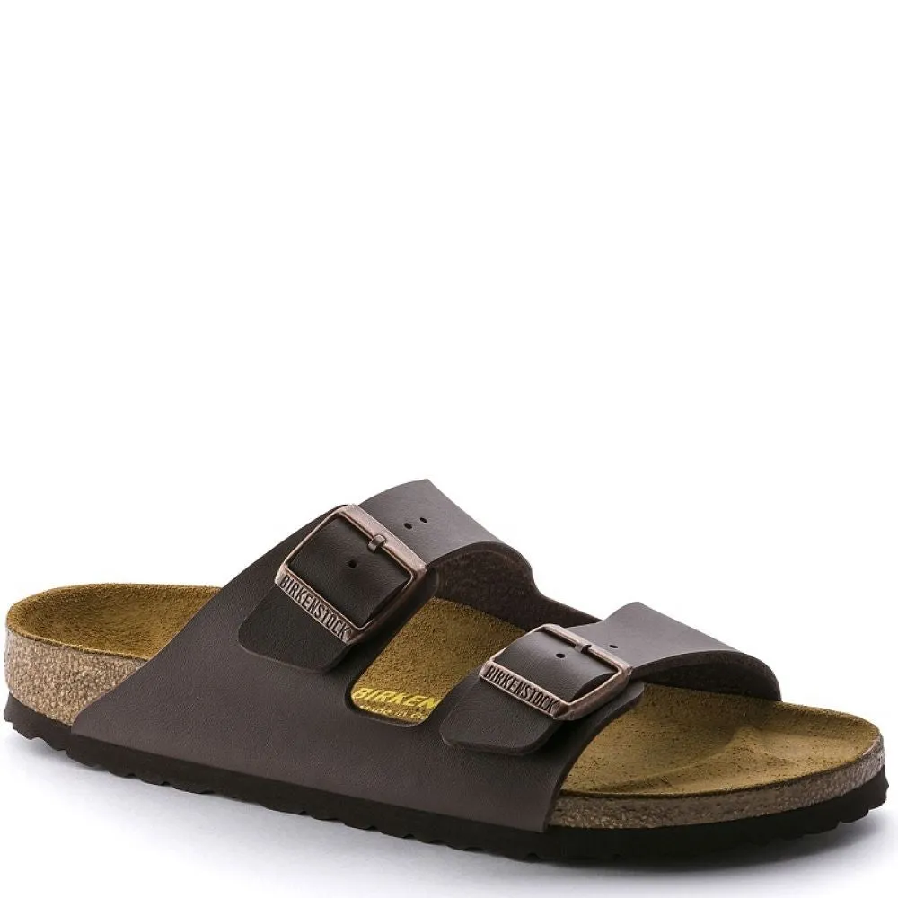 Birkenstock Women's Arizona Birko-Flor in Dark Brown (Narrow Width)