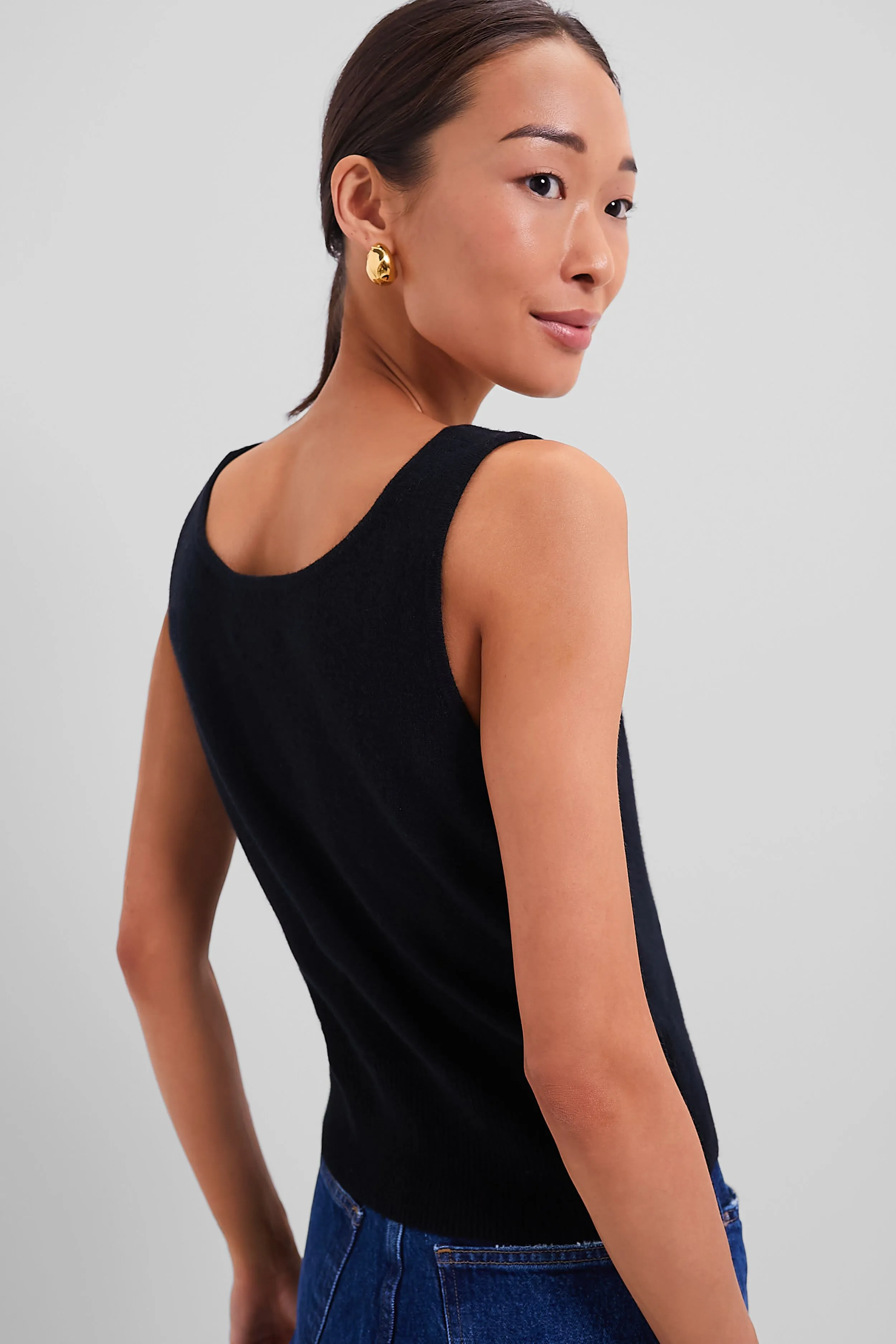 Black Cashmere Knit Tank