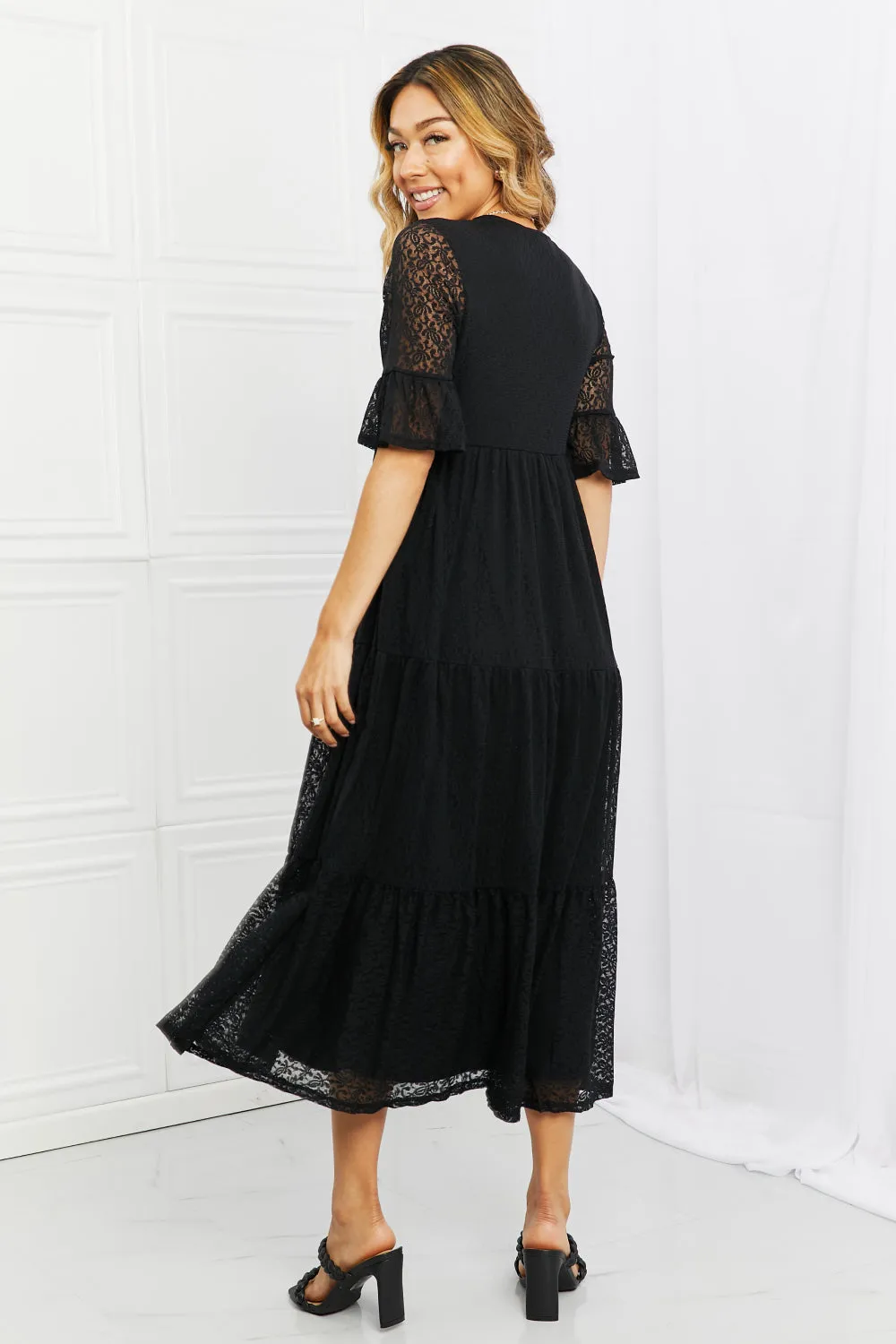 Black Lace Tiered Dress