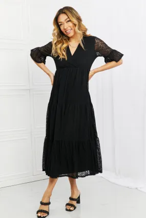 Black Lace Tiered Dress