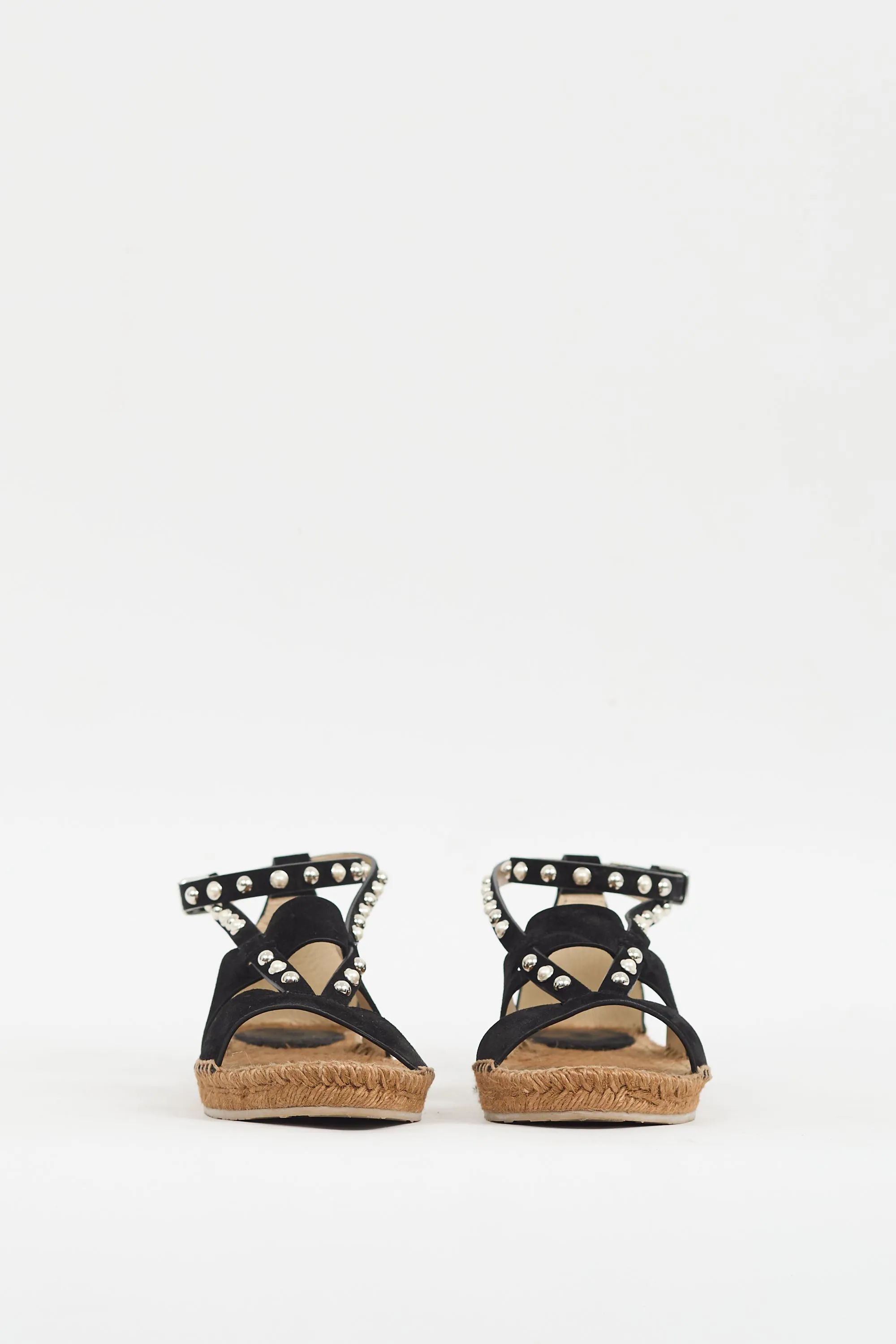 Black Suede Denise Embellished Espadrille Sandal