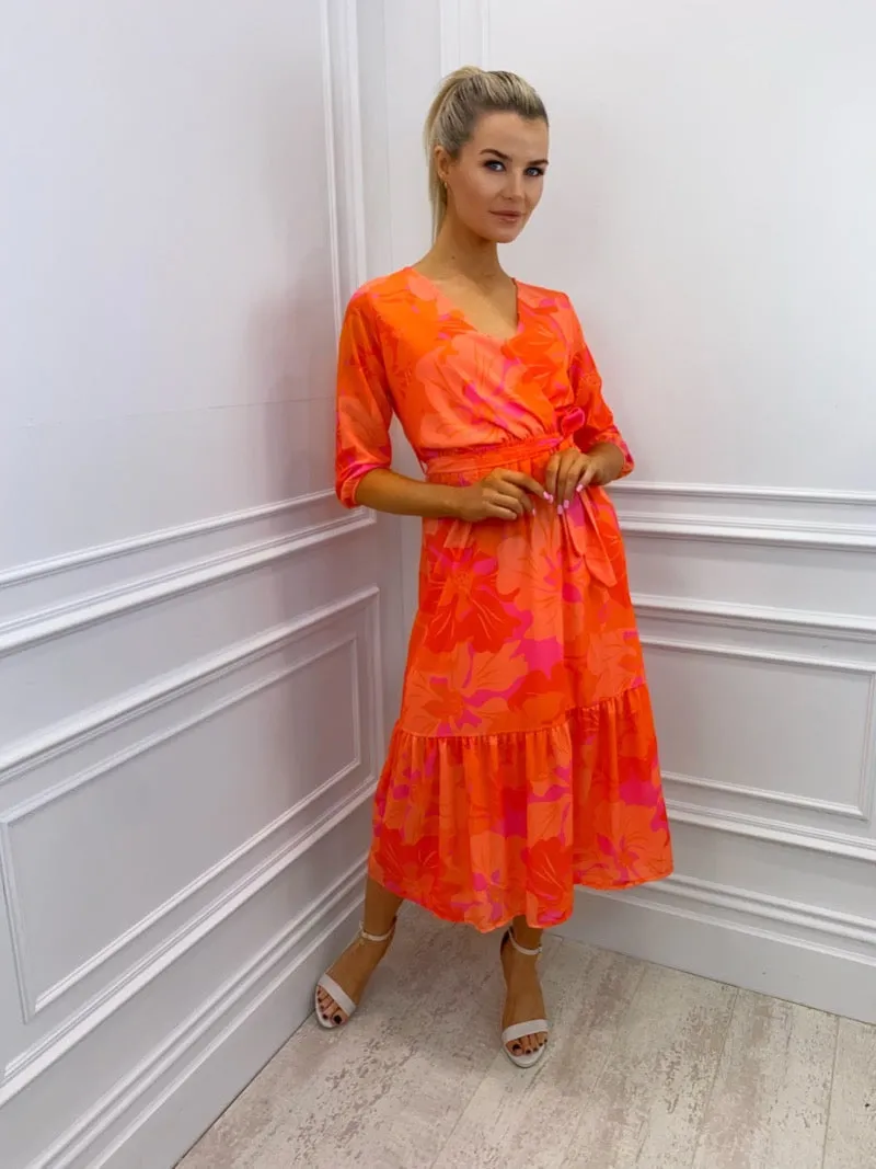 Boho Midi Dress (Orange)