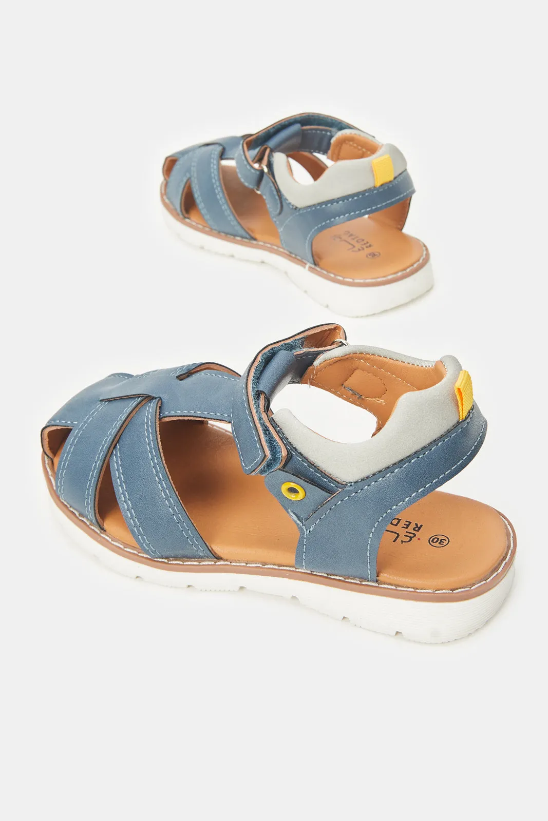 Boys Navy Strappy Comfort Fisherman Sandal