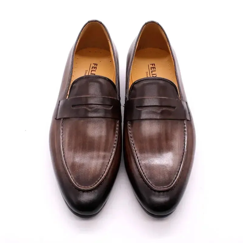 Branded formal loafers shoes genuine leather for mens formal loafers low price