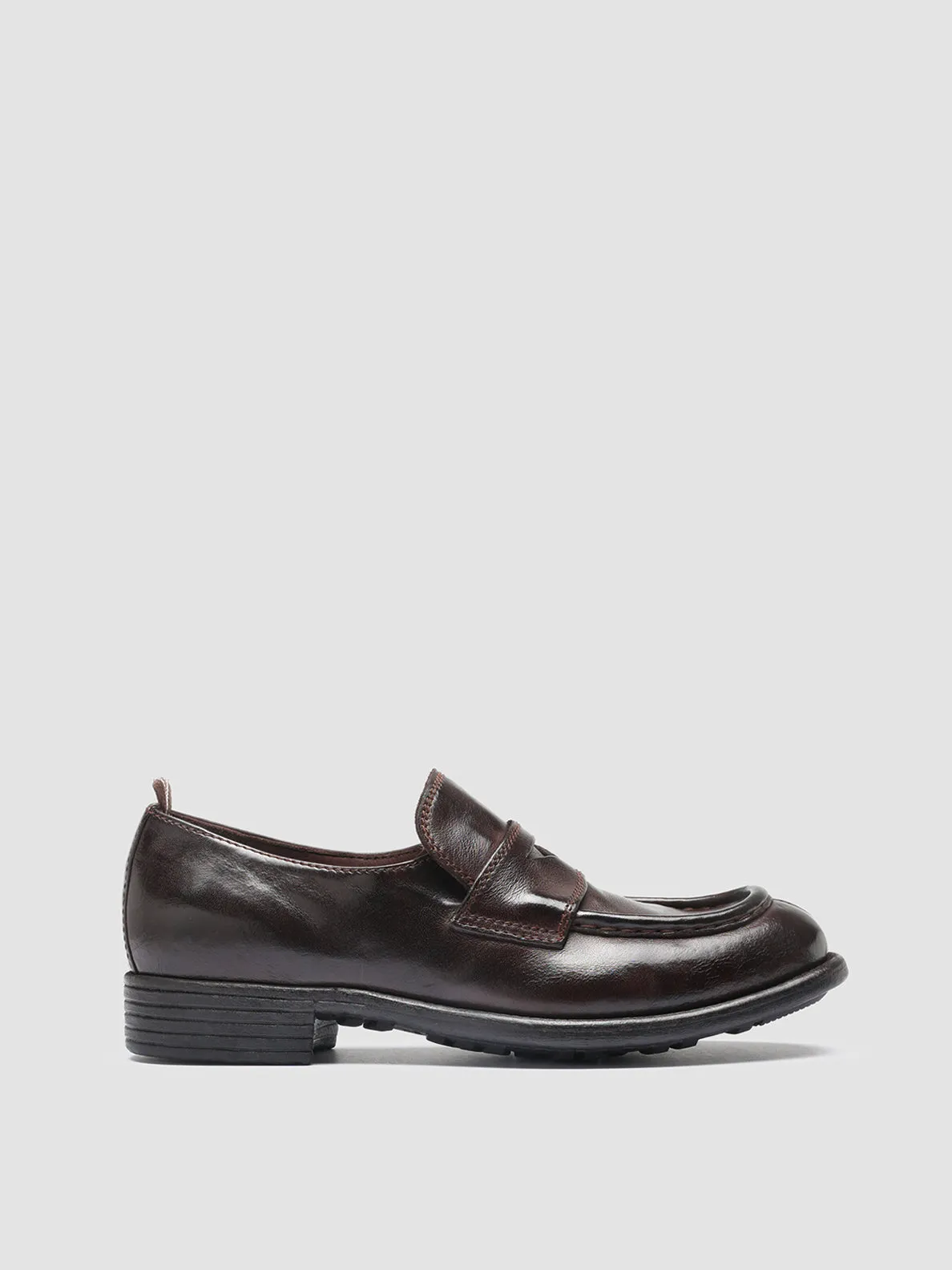 CALIXTE 020 - Brown Leather loafers