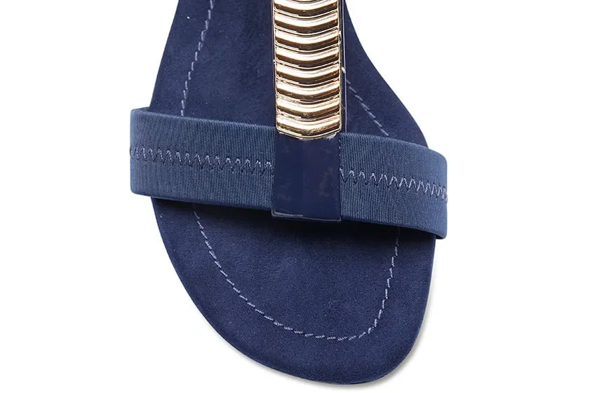 Calvin Heel in Navy Fabric