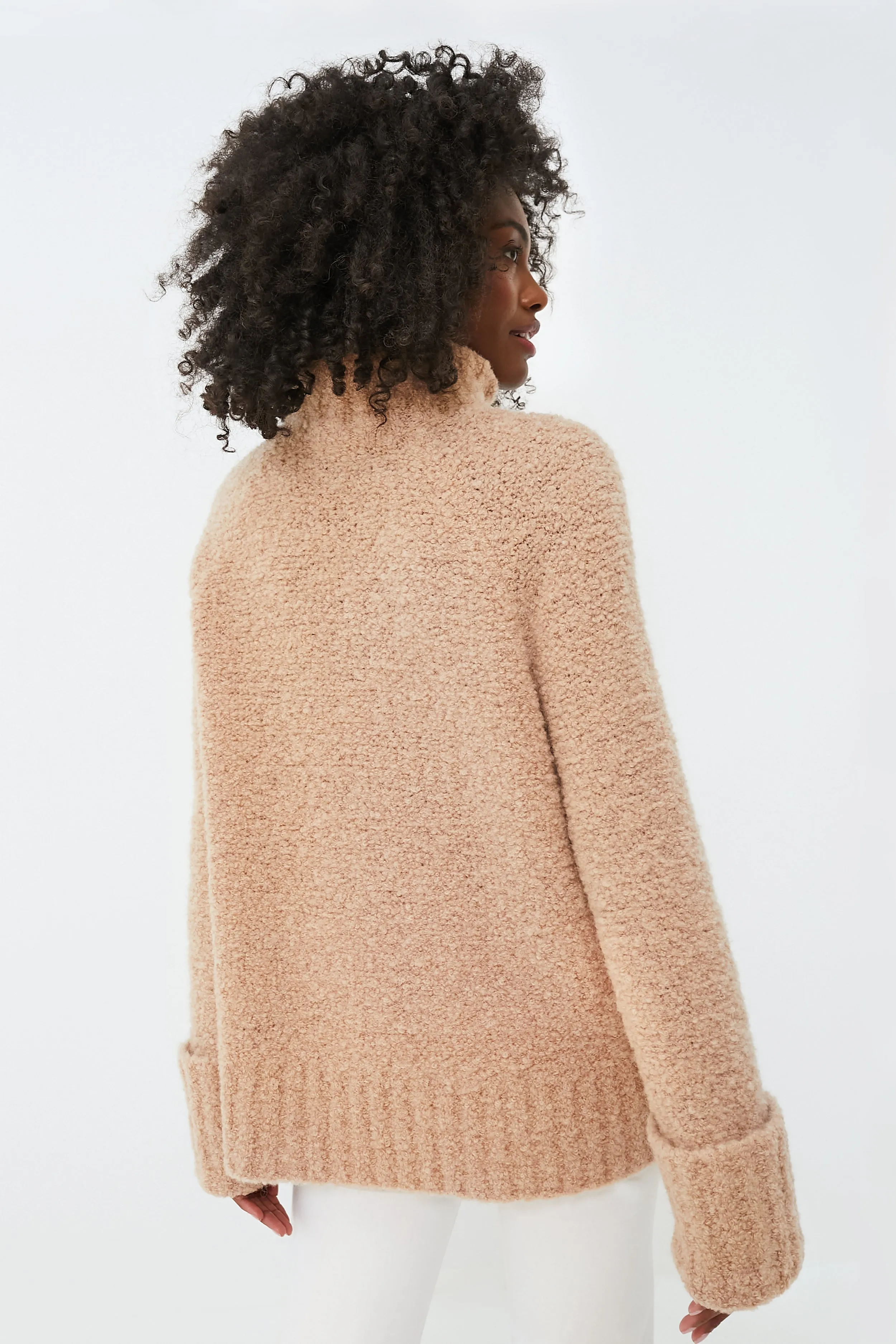 Camel Boucle Theo Turtleneck