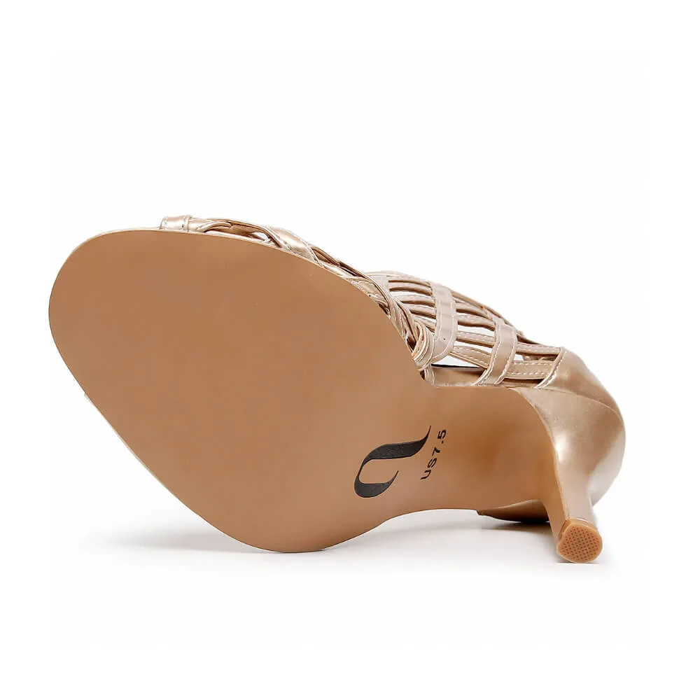 Caressa Wide Fit - Light Tan Patent - Street Sole