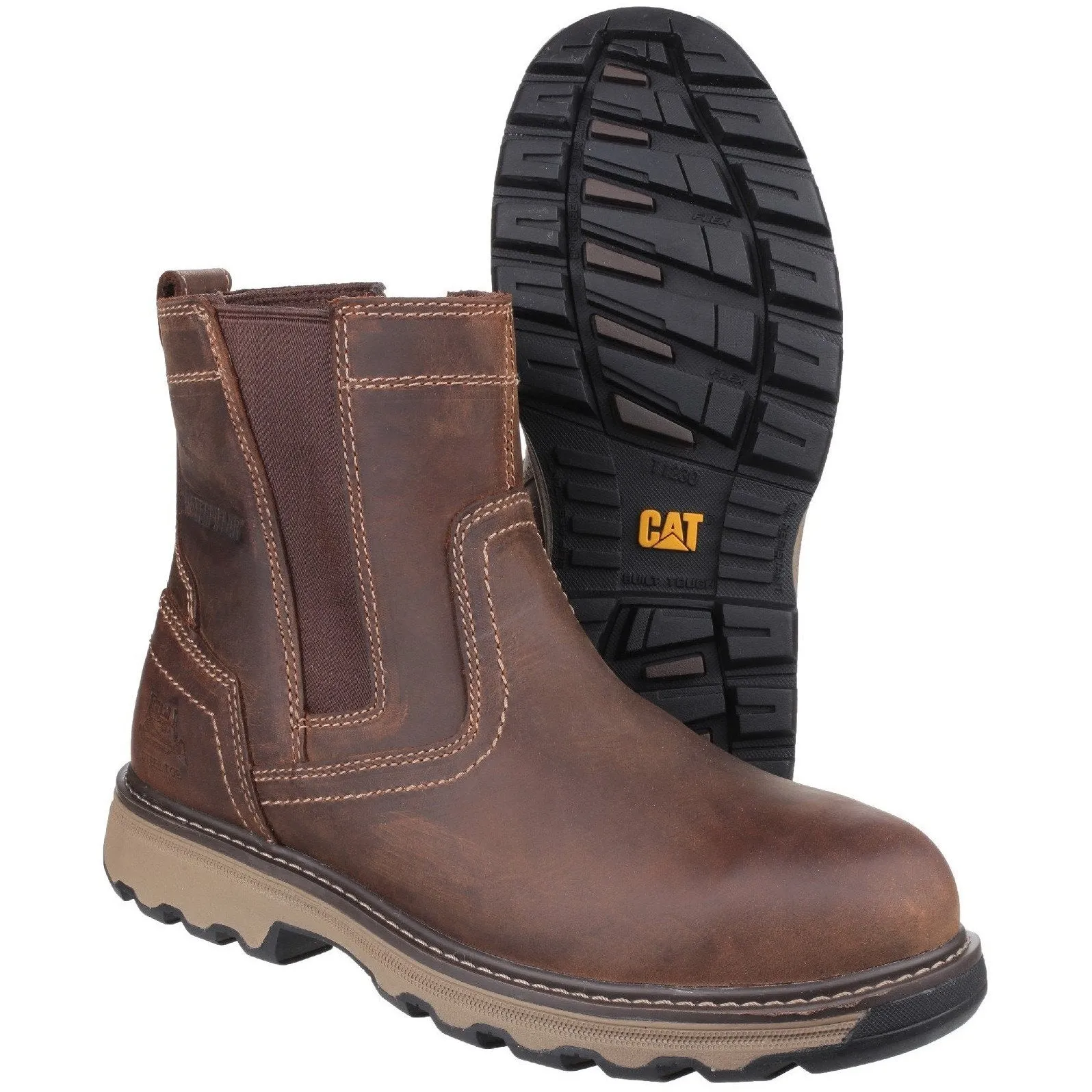 Caterpillar Pelton Wide-Fit Safety Dealer Boot | Steel Toe Cap