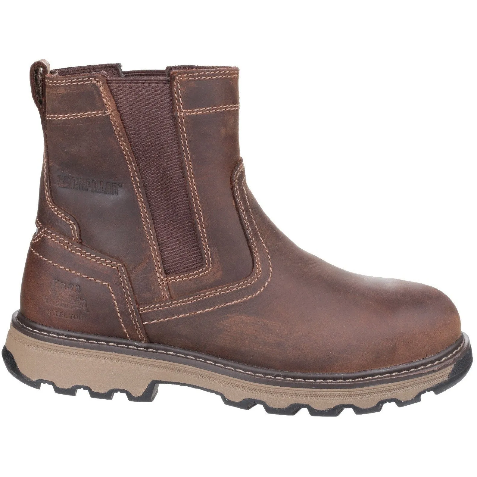 Caterpillar Pelton Wide-Fit Safety Dealer Boot | Steel Toe Cap