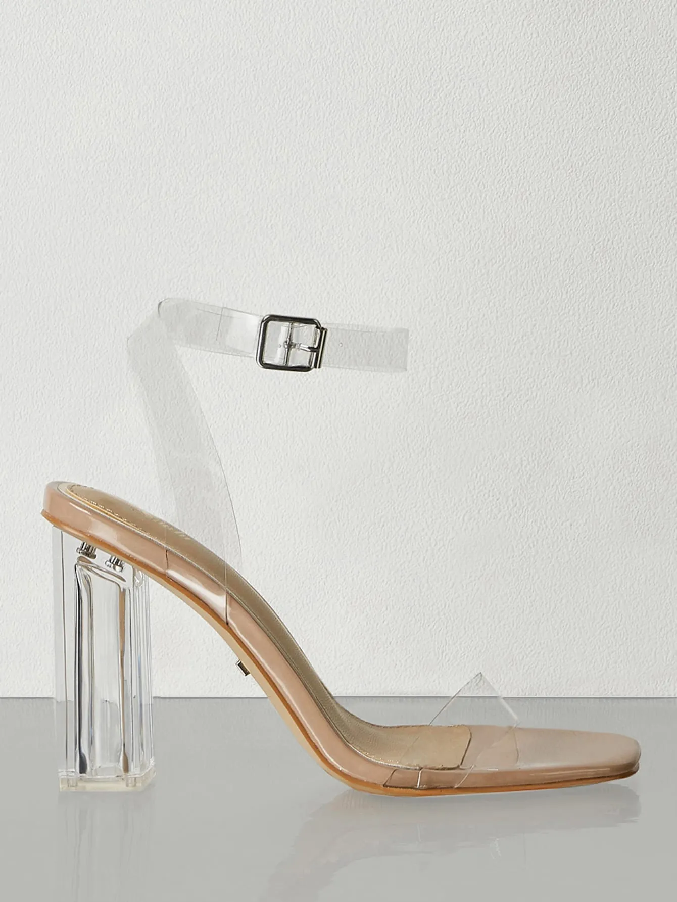 Clear Chunky Heeled Sandals