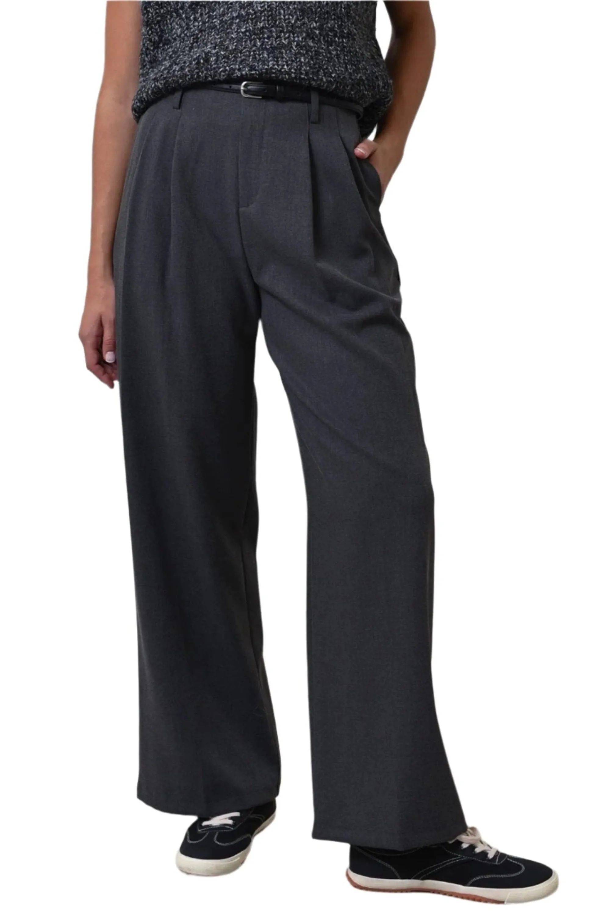 Clever Alice Boyfriend Trouser in Grey or Burgundy