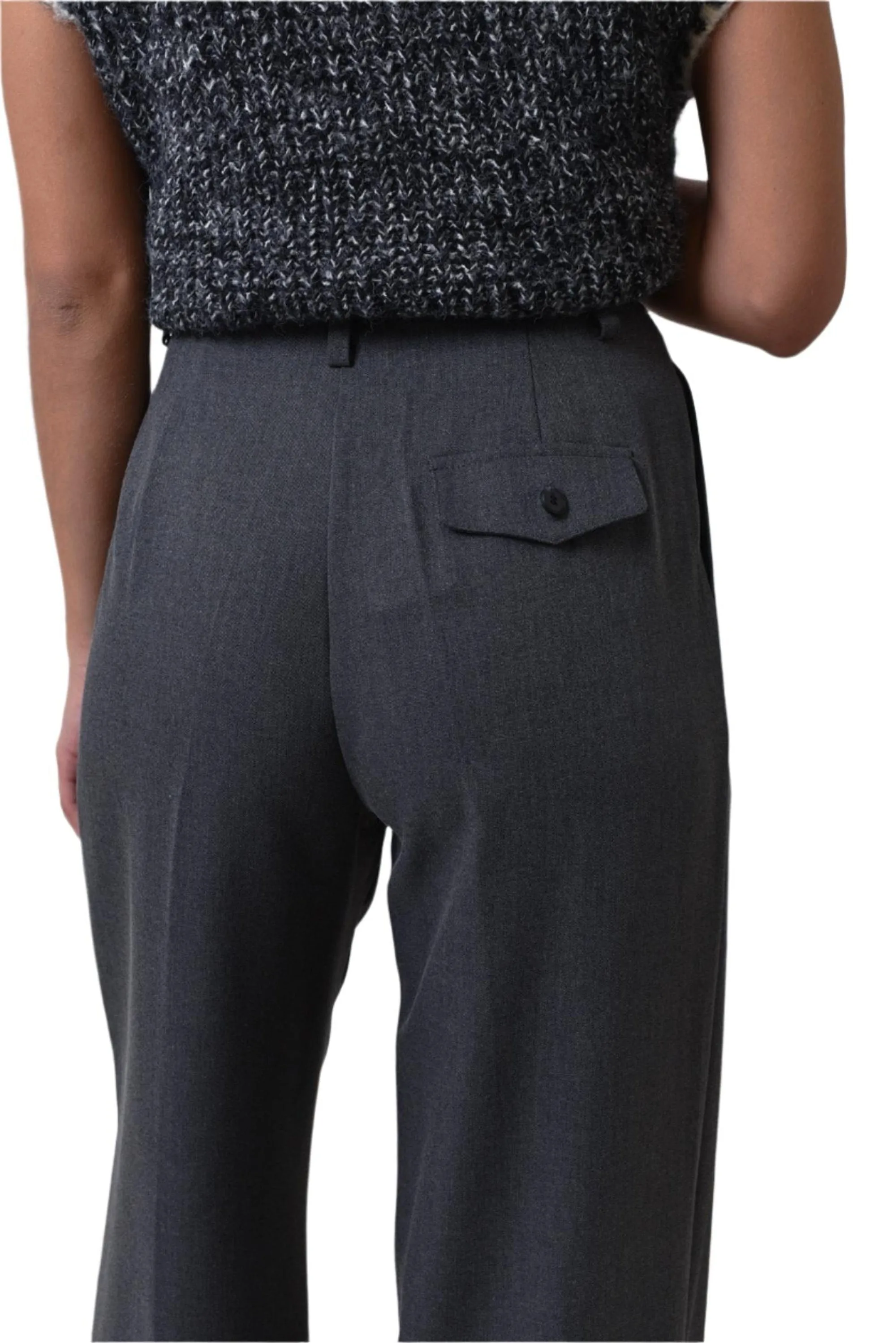 Clever Alice Boyfriend Trouser in Grey or Burgundy