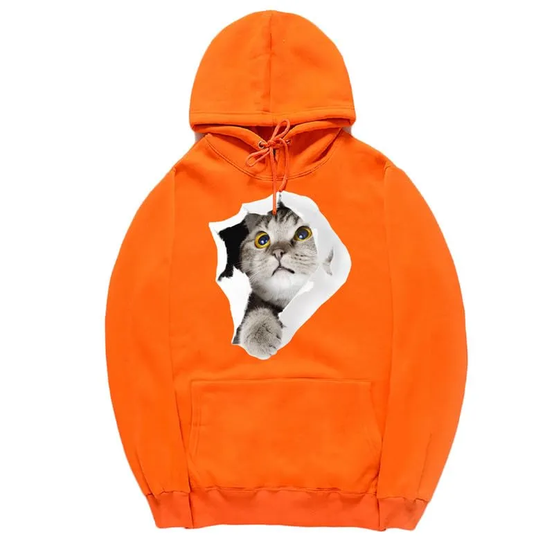 CORIRESHA Cat Lovers Hoodie Casual Long Sleeve Drawstring Teen Cute Sweatshirt Kangaroo Pocket