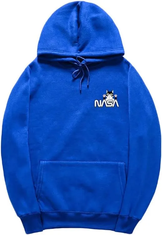 CORIRESHA Teen's NASA Hoodie Casual Long Sleeve Drawstring Cozy Cat Lover Cute Sweatshirt