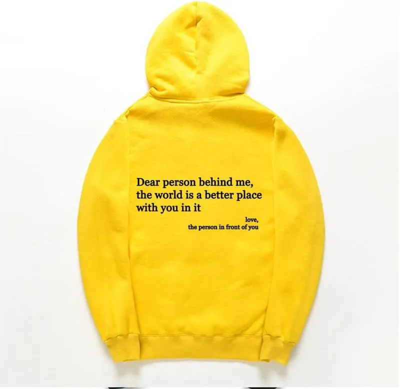 CORIRESHA Teen's You Are Enough Hoodie Dear Person Behind Me Letters Sweatshirt