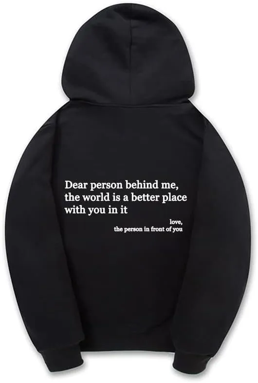 CORIRESHA Teen's You Are Enough Hoodie Dear Person Behind Me Letters Sweatshirt