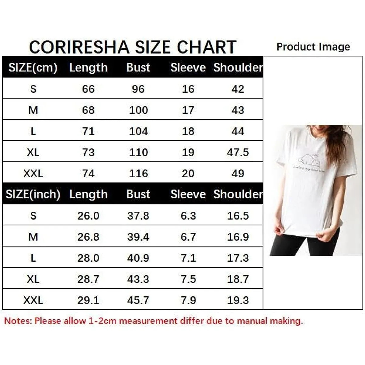 CORIRESHA Women's Cute Sleeping Cat Crewneck Short Sleeve Casual Cozy Letter T-Shirt