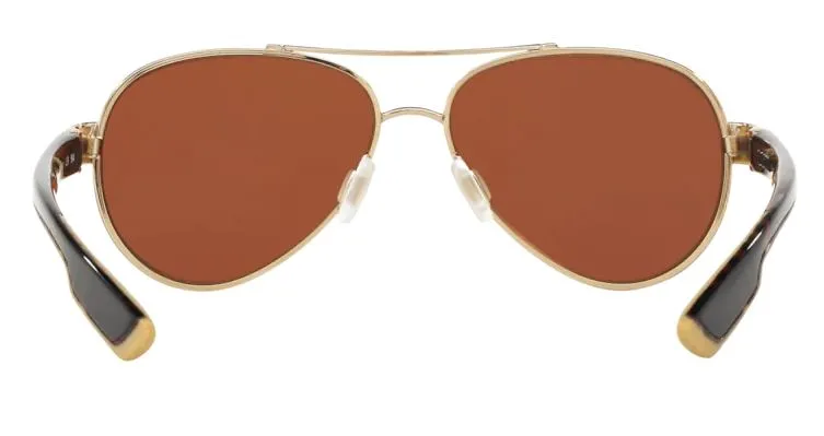 Costa Del Mar Loreto Rose Gold Frame - Green Mirror 580 Plastic Lens - Polarized Sunglasses