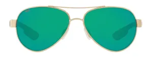 Costa Del Mar Loreto Rose Gold Frame - Green Mirror 580 Plastic Lens - Polarized Sunglasses