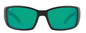 Costa Del Mar Mens Blackfin Matte Black Frame - Green Mirror 580 Glass Lens - Polarized Sunglasses