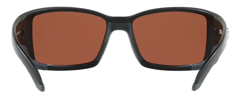 Costa Del Mar Mens Blackfin Matte Black Frame - Green Mirror 580 Glass Lens - Polarized Sunglasses