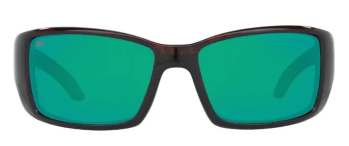 Costa Del Mar Mens Blackfin Tortoise Frame - Green Mirror 580 Glass Lens - Polarized Sunglasses